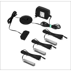 LED 3x klips srebrny do półek szklanych biały ciepły