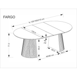 HA - FARGO STÓŁ ROZKŁADANY