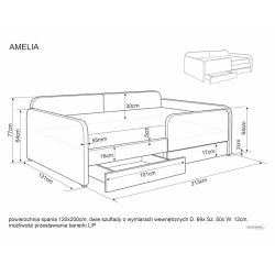 SIG - ŁÓZKO AMELIA RAVEN (120)